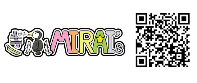 ぎふMIRAI’sのロゴ、ぎふMIRAI’sのYouTubeチャンネルのQRコード